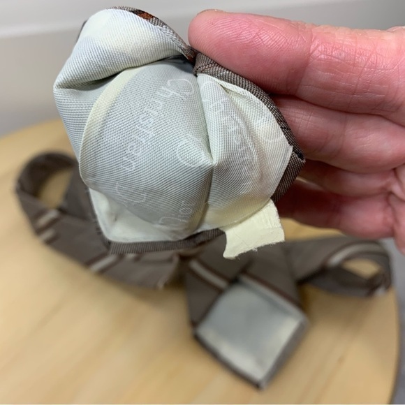 Christian Dior Monsieur Vintage Neck Tie Tan Gray Classic Diagonals Stripes - Picture 11 of 11